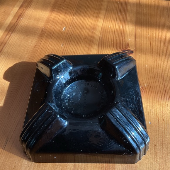 VINTAGE SWIVODEX ART DECO INKWELL 1930 BLACK SMOKE GLASS ZEPHYR AMERICAN CORP. - Picture 6 of 10